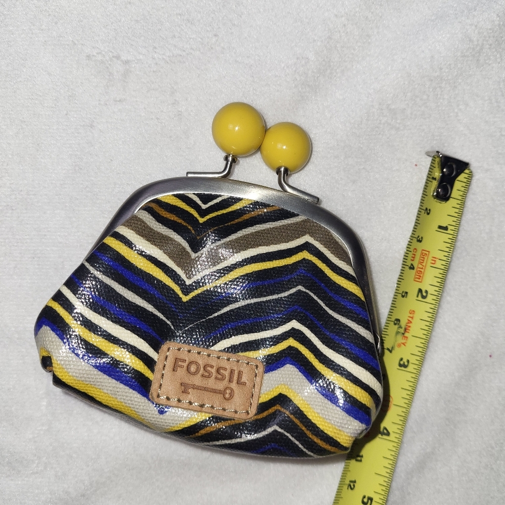 Fossil Multicolor Chevron Kisslock Coin Purse - Picture 3 of 10